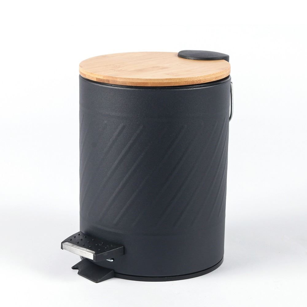 Lixeira Com Pedal E Tampa De Bambu 3 Litros - Kaybee
