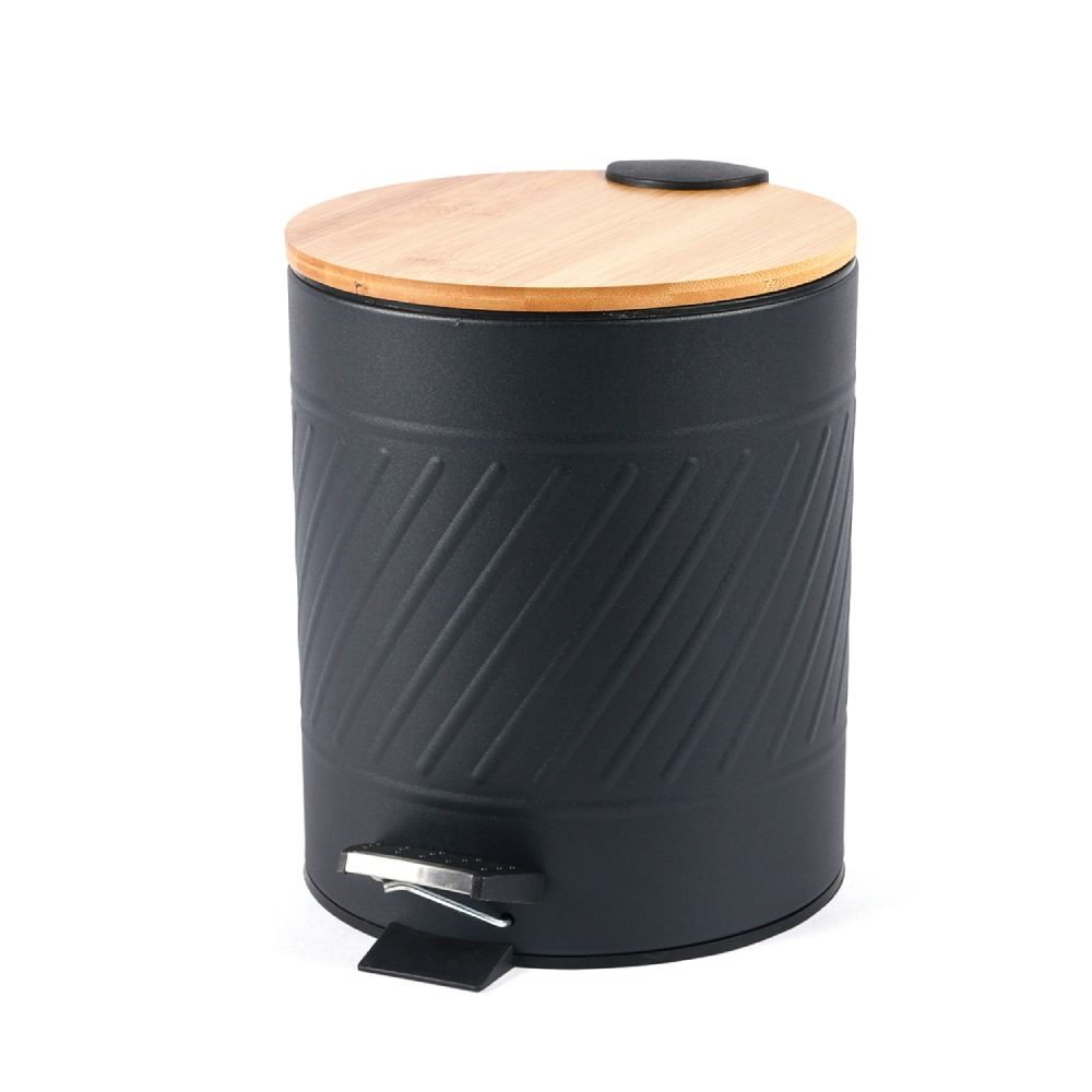 Lixeira Com Pedal E Tampa De Bambu 3 Litros - Kaybee