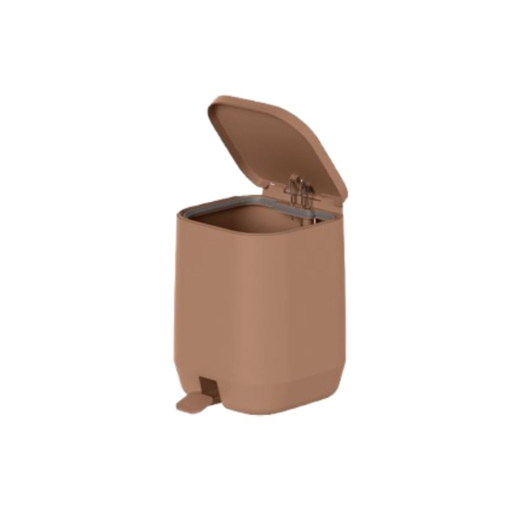 Lixeira De Pedal Aura 6L Ou - Marrom Amêndoa