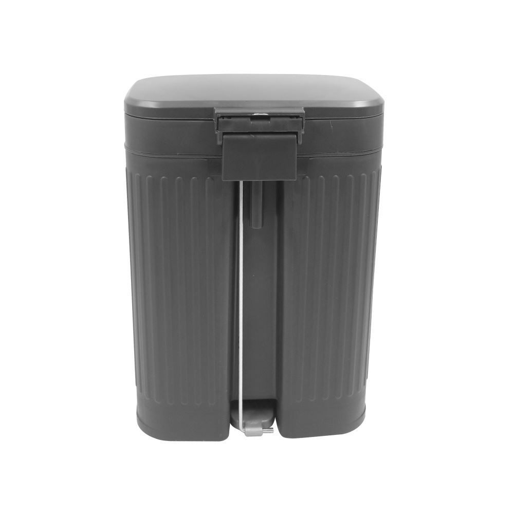 Lixeira Quadrada com Pedal Havan Casa 12 Litros - Preto 