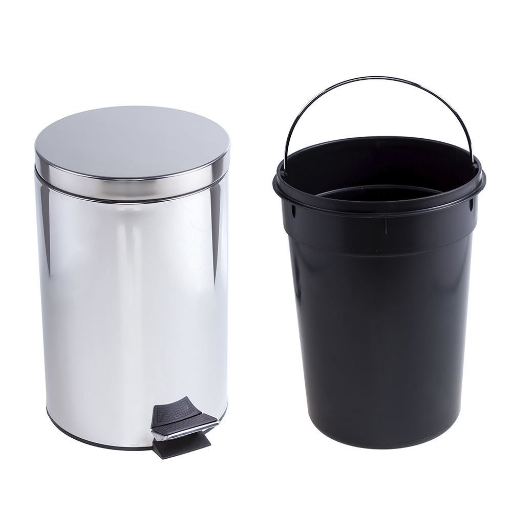 Lixeira Solecasa Com Pedal E Balde 12 Litros - Inox