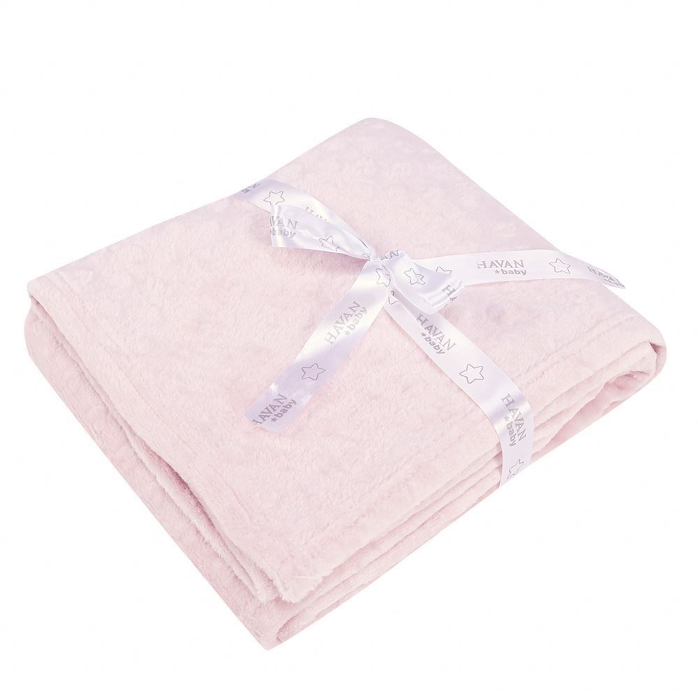 Manta De Bebê Microfibra 100% Poliéster Pop Corn Havan Baby - Rosa Claro
