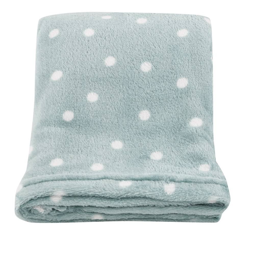 Manta De Bebê Microfibra 90X110 Cm Havan Baby 1 Peça - Poá Aqua