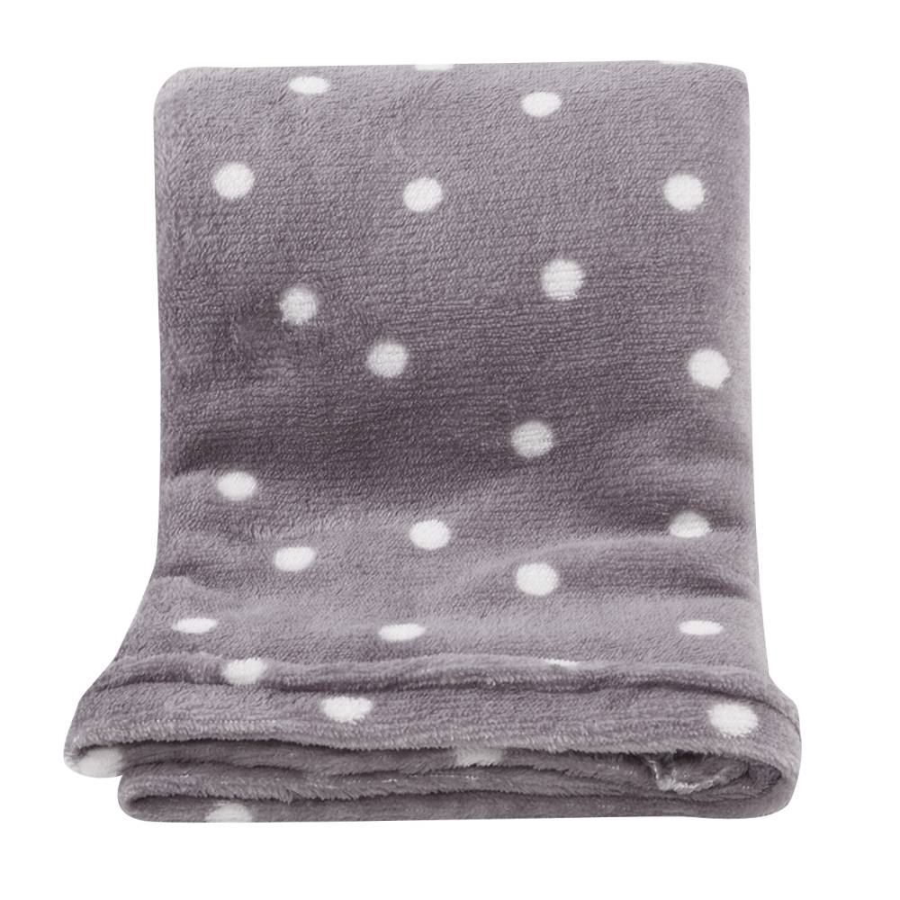 Manta De Bebê Microfibra 90X110 Cm Havan Baby 1 Peça - Poá Prata