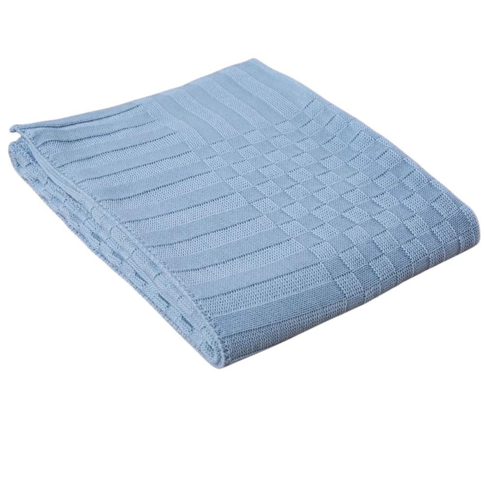 Manta De Tricô 80X100cm Havan Baby - Azul Claro