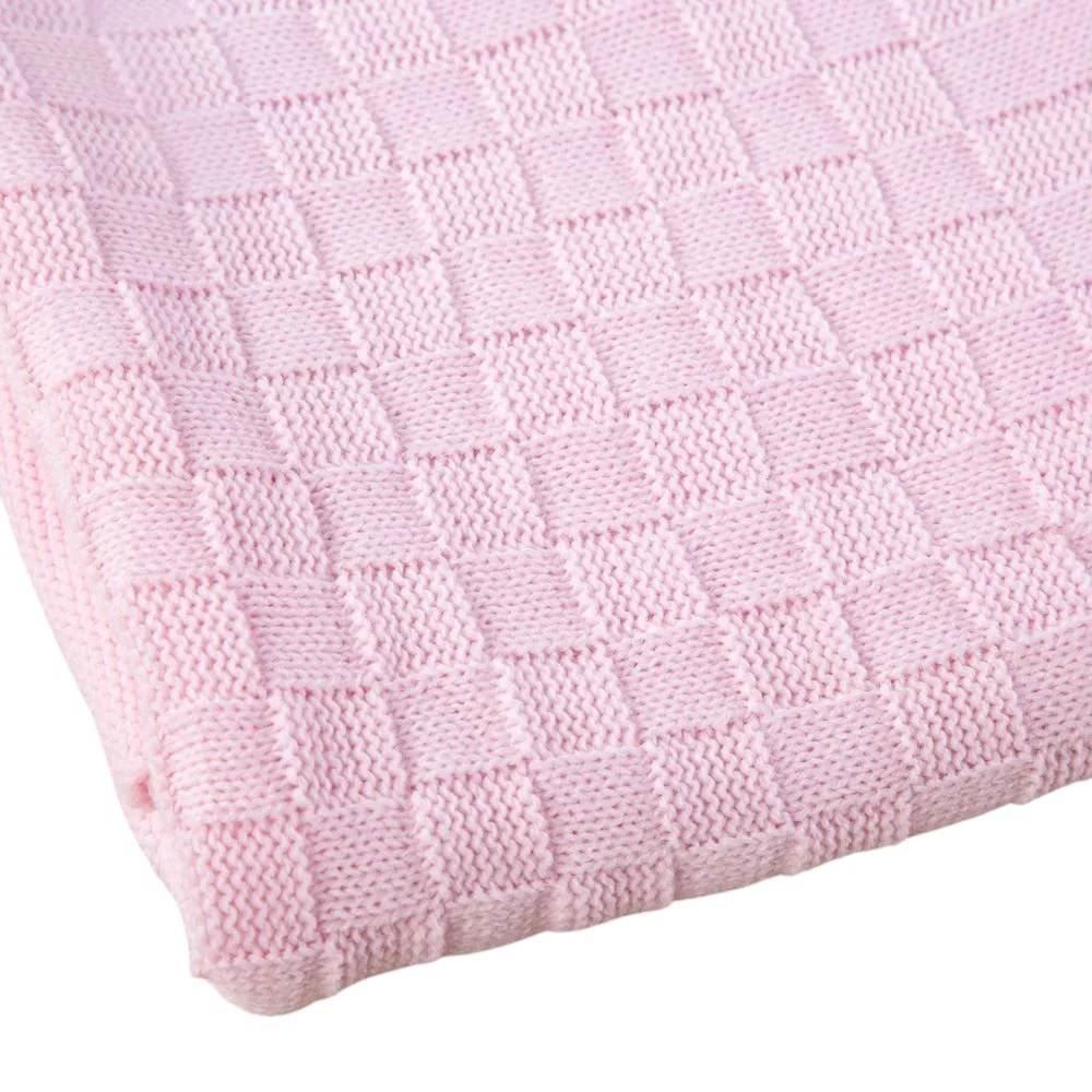Manta De Tricô 80X100cm Havan Baby - Rosa Claro