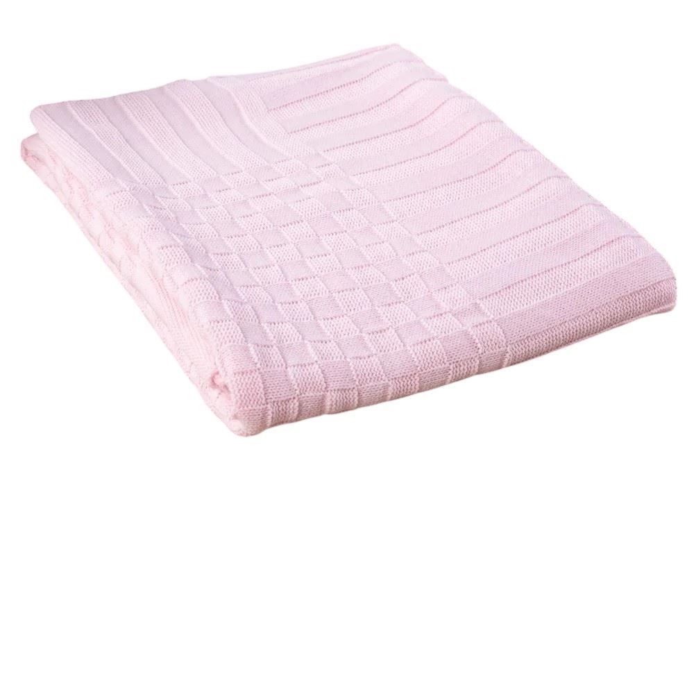 Manta De Tricô 80X100cm Havan Baby - Rosa Claro