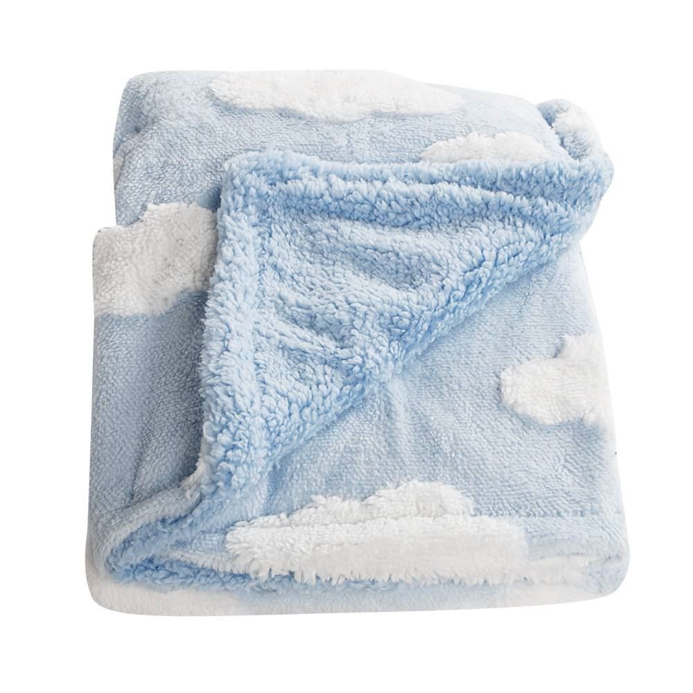 Manta Infantil 100% Poliéster Nas Nuvens Baby Camesa - Azul