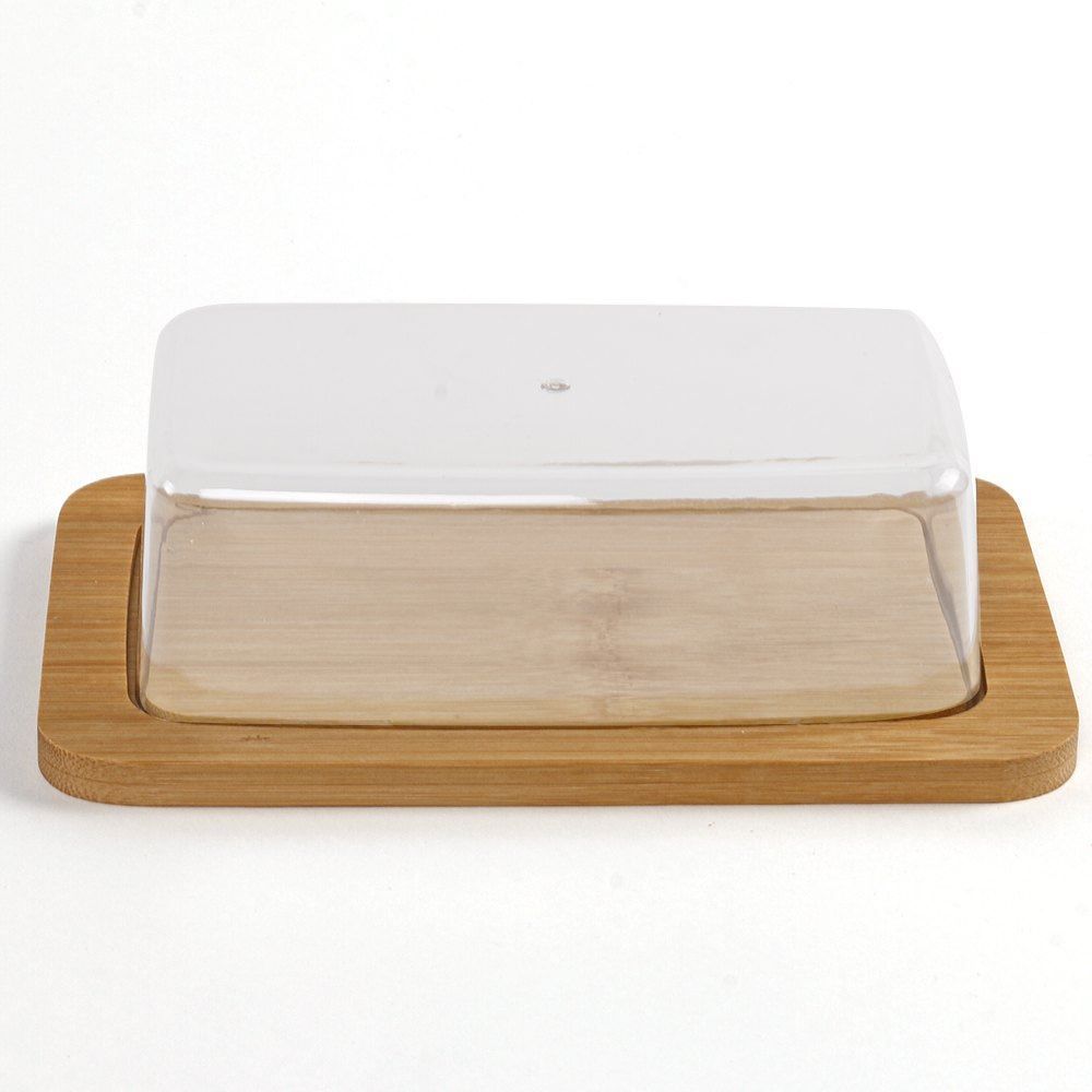 Manteigueira Bambu Com Tampa Ecokitchen Mimo Style - Bambu e Transparente