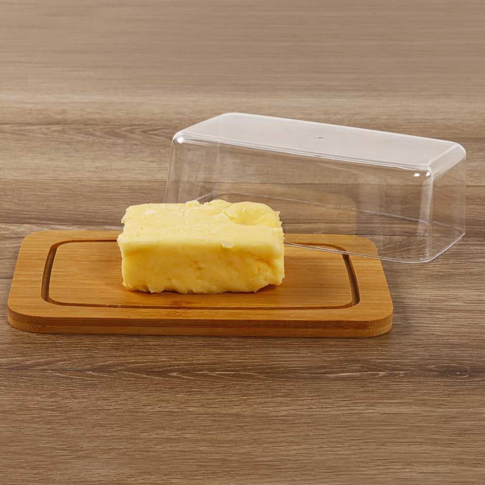 Manteigueira Bambu Com Tampa Ecokitchen Mimo Style - Bambu e Transparente