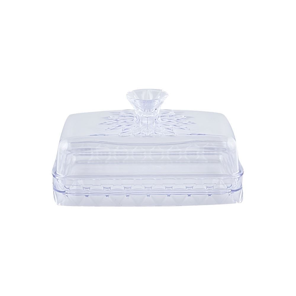 Manteigueira Com Tampa Plasútil Glamour 14Cm - Transparente