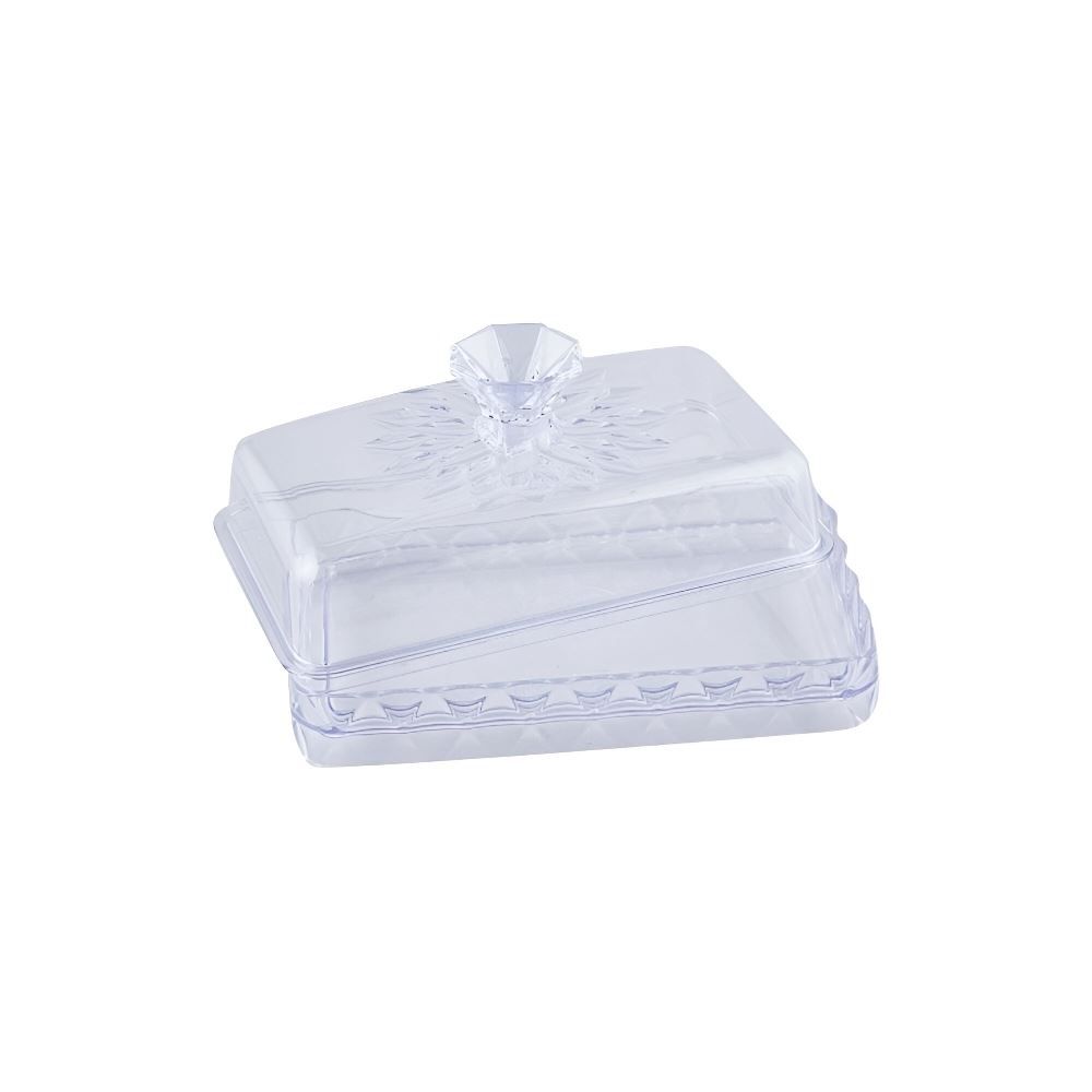 Manteigueira Com Tampa Plasútil Glamour 14Cm - Transparente