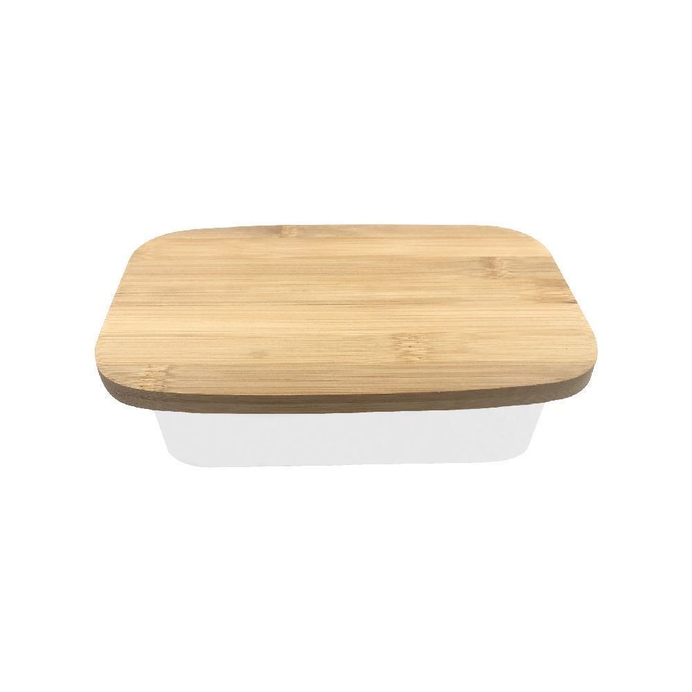 Manteigueira De Bambu Com Tampa Havan Casa 19 Cm - Transparente