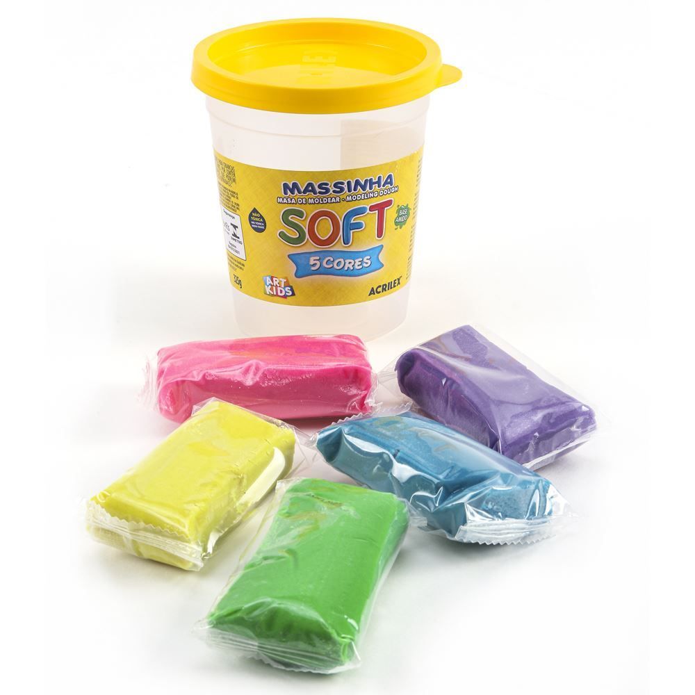 Massinha De Modelar Soft Com 5 Cores Acrilex - 07330