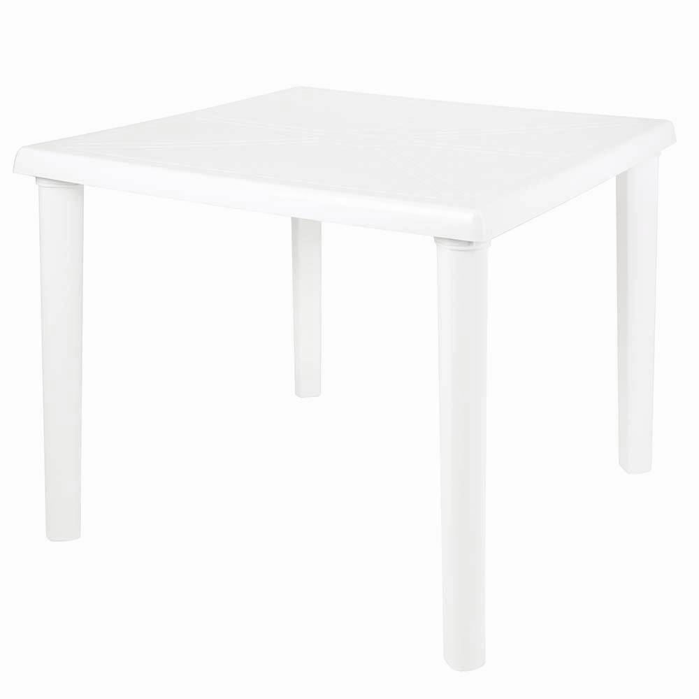 Mesa Plástica Quadrada Desmontável Mor - Branco