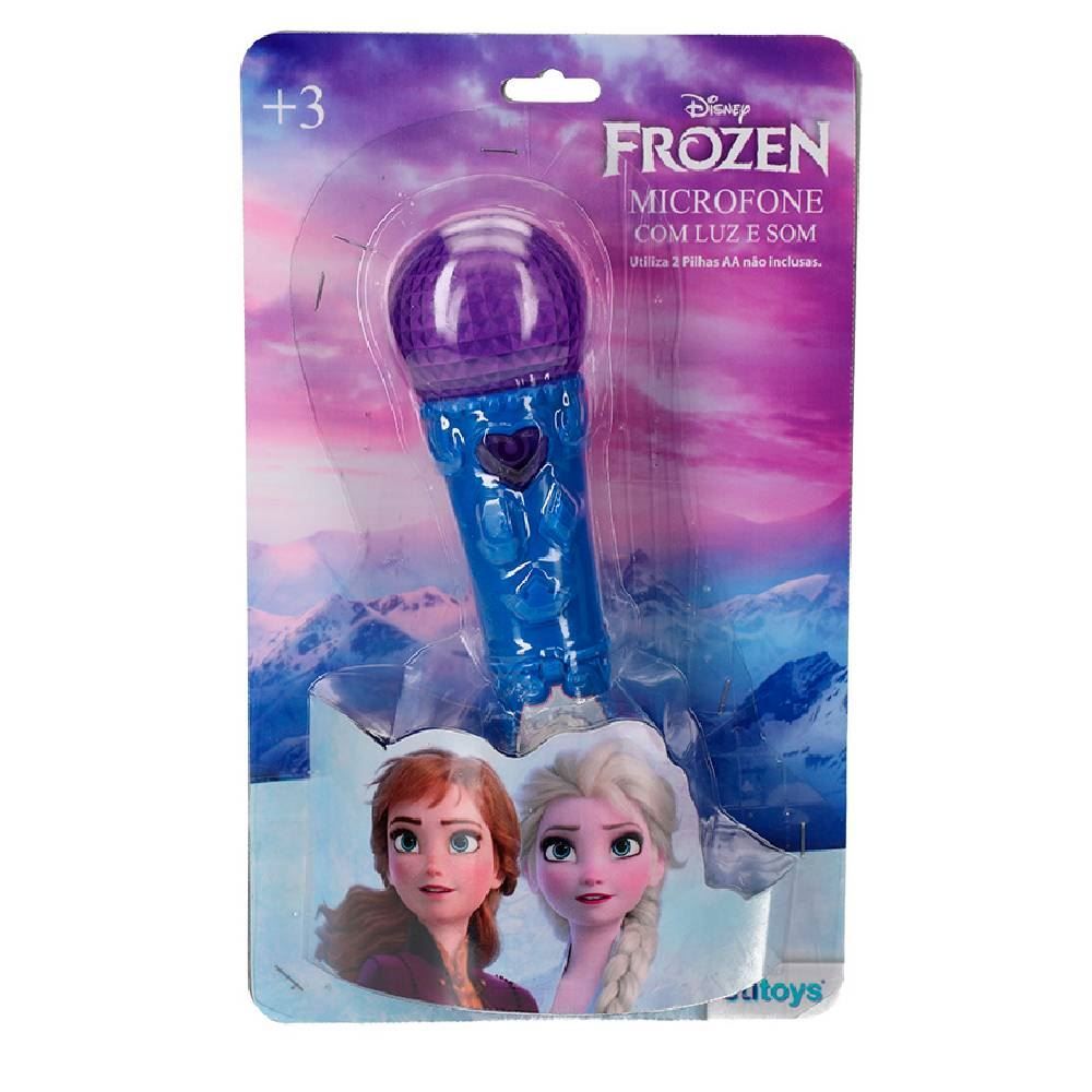 Microfone Com Luz E Som Frozen Etitoys - YD-222