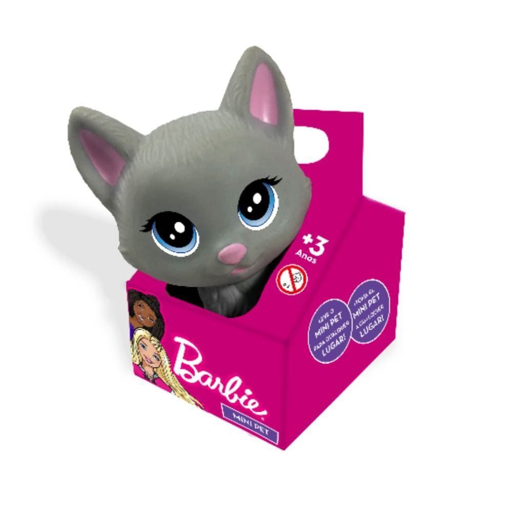 Mini Gata Cinza Pet Da Barbie Puppe - 1200