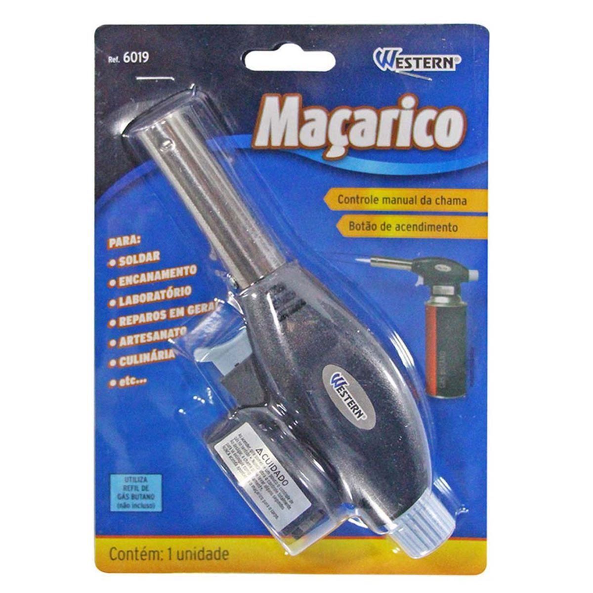 Mini Maçarico com Controle Manual da Chama 6019 Western - 6019