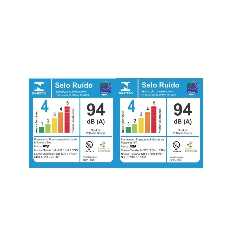 Mixer WAP 3 em 1 Inox 700ML WM1
