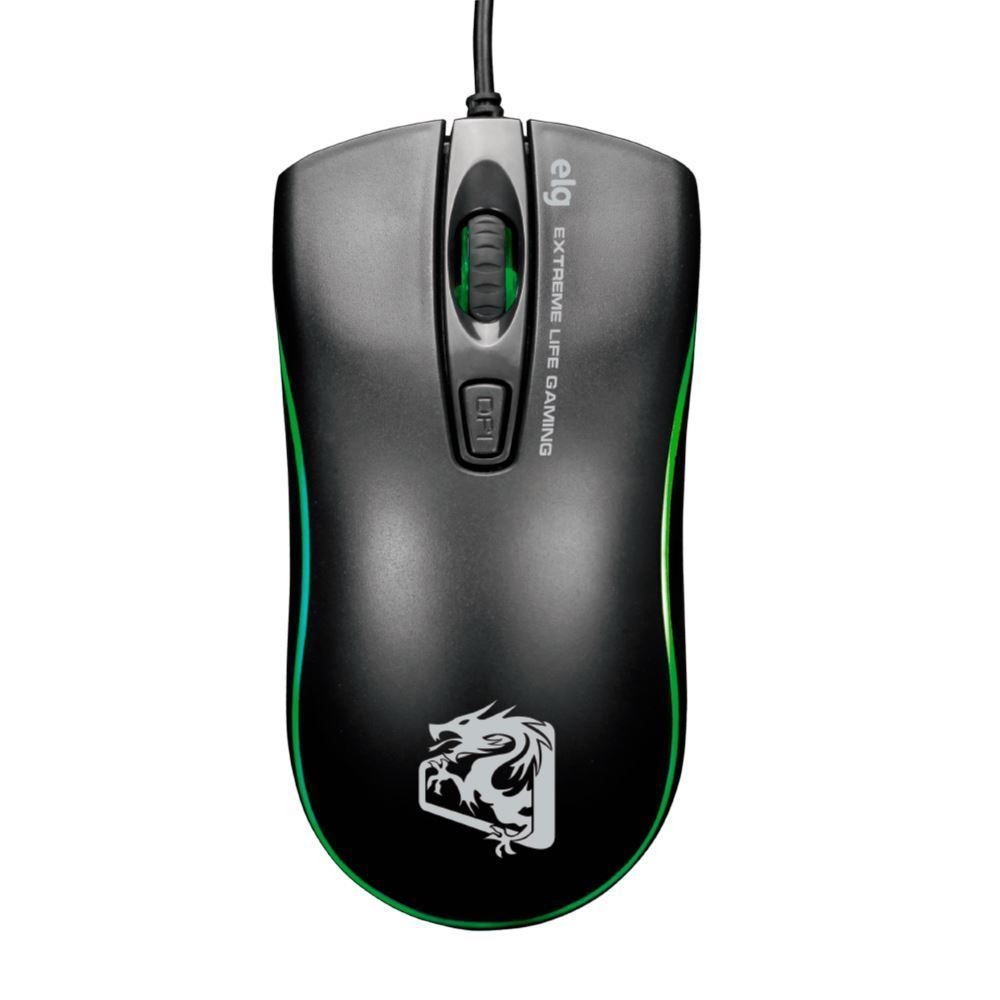 Mouse Gamer Dragon War 2400Dpi Elg - Preto