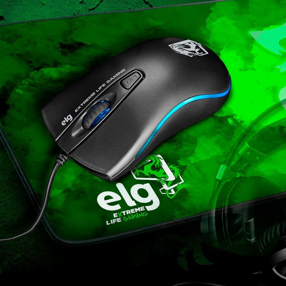 Mouse Gamer Dragon War 2400Dpi Elg - Preto