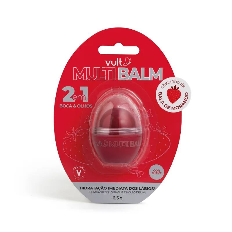 Multi Balm Morango Labial 2 Em 1 6,5G Vult