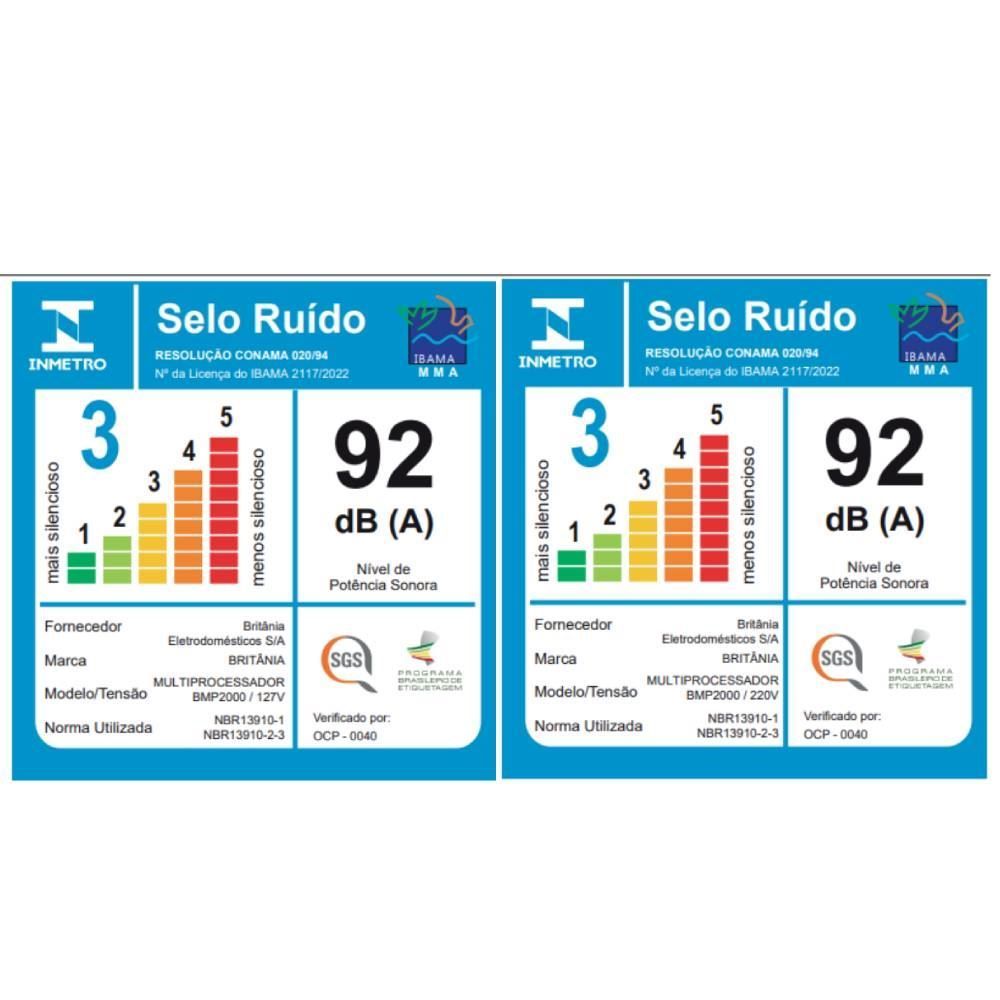 Multiprocessador Britânia 5 em 1 BMP2000 1300W