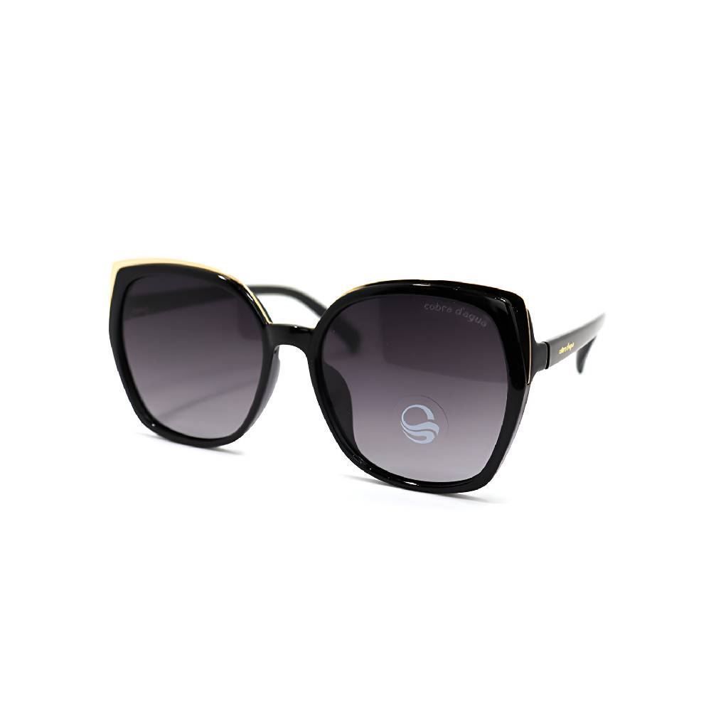Óculos De Sol Feminino Cobra D'agua M90 Av234 - Preto e Dourado