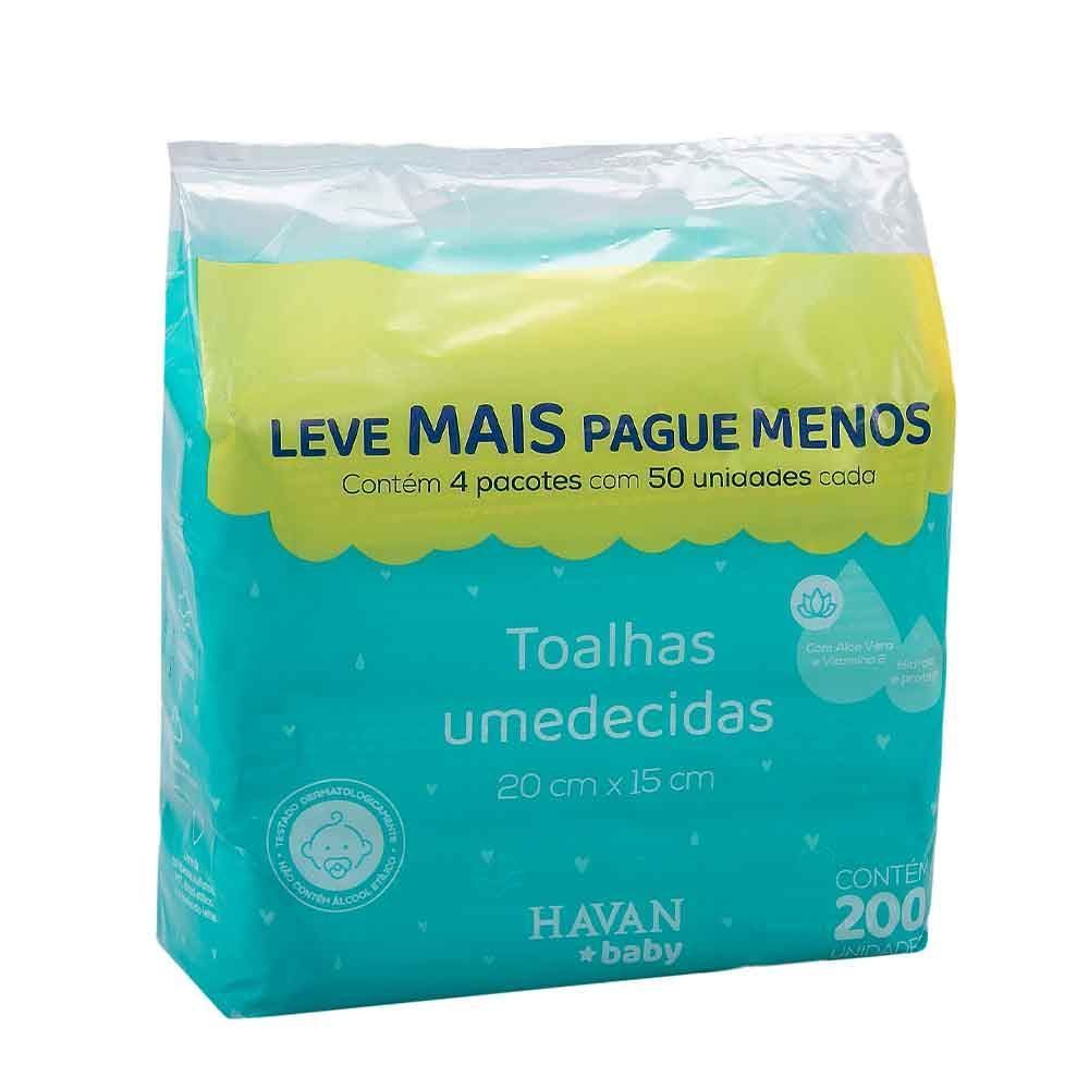 Pack Lenço Umedecido Havan Baby Leve 4 Pague 3 - 200 unidades