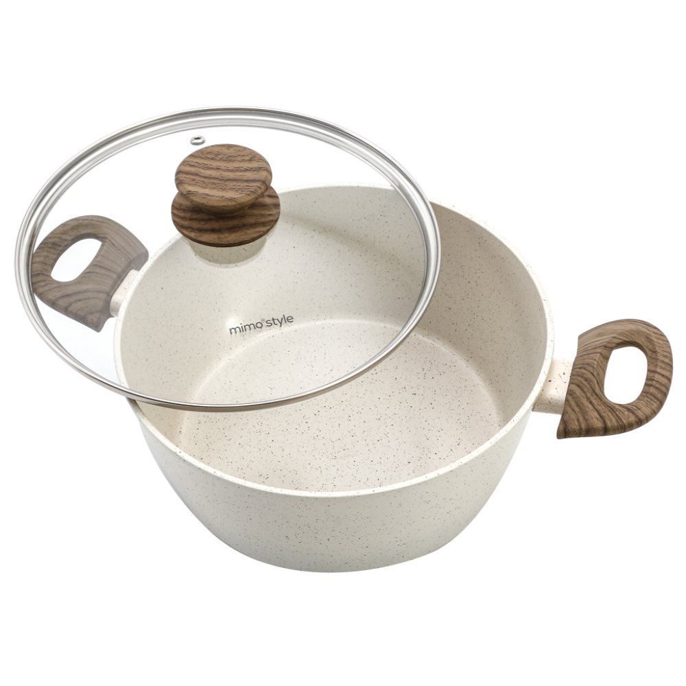 Panela Caçarola De Alumínio Com Revestimento Cerâmico Cook Marmol Mimo Style 3,8L - Bege