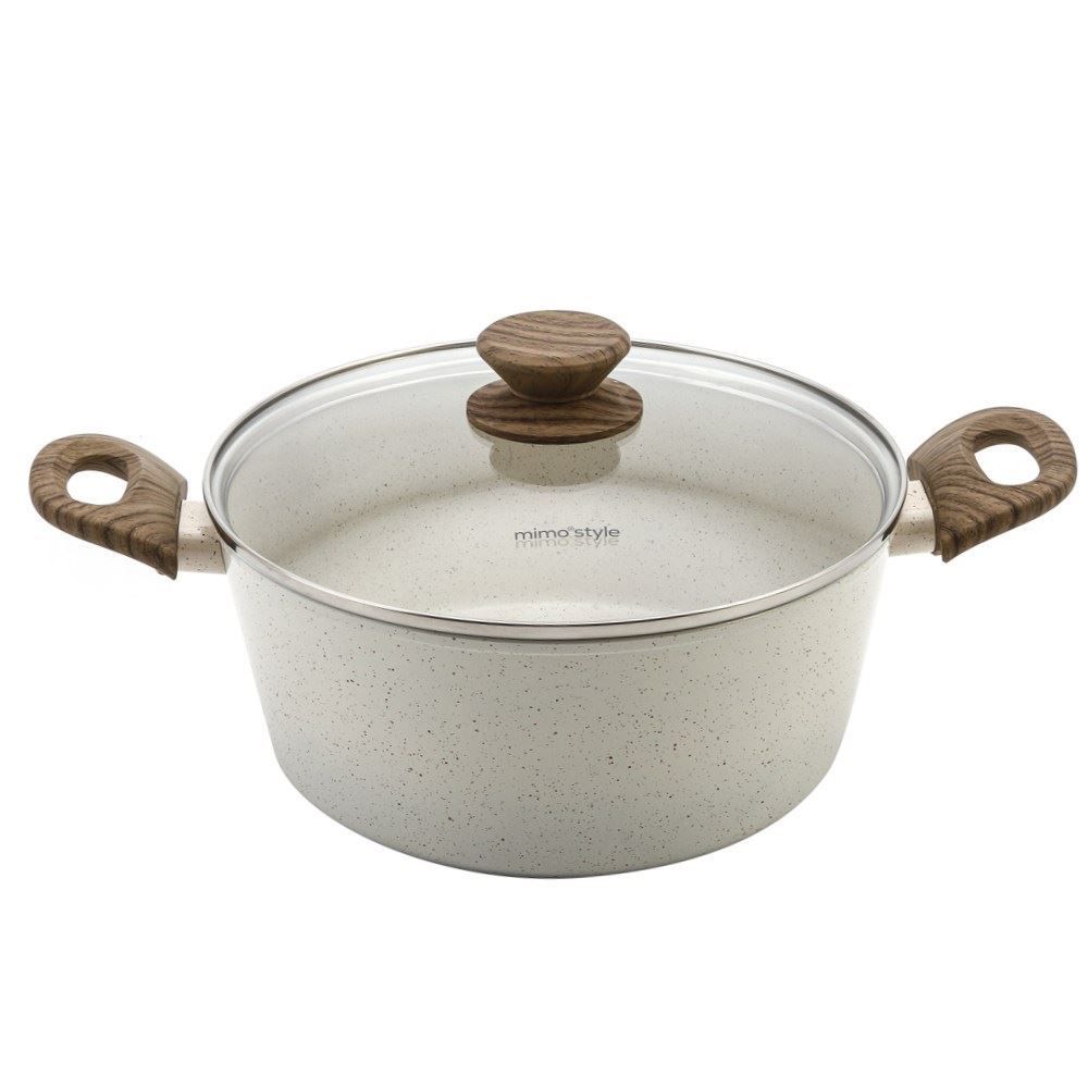 Panela Caçarola De Alumínio Com Revestimento Cerâmico Cook Marmol Mimo Style 3,8L - Bege