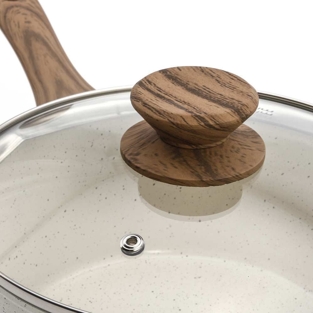 Panela De Alumínio Com Revestimento Cerâmico Cook Marmol Mimo Style 2,25L - Bege