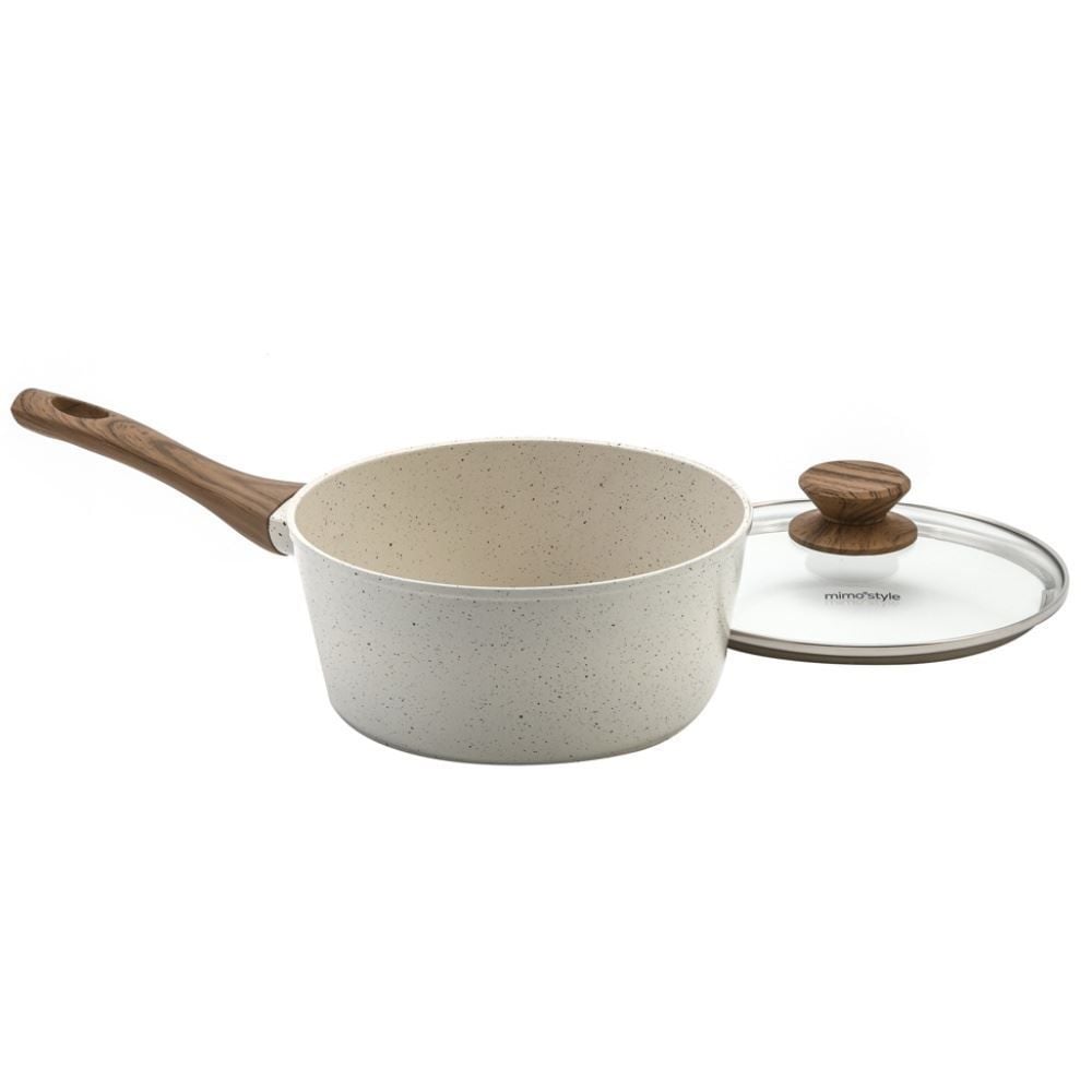 Panela De Alumínio Com Revestimento Cerâmico Cook Marmol Mimo Style 2,25L - Bege