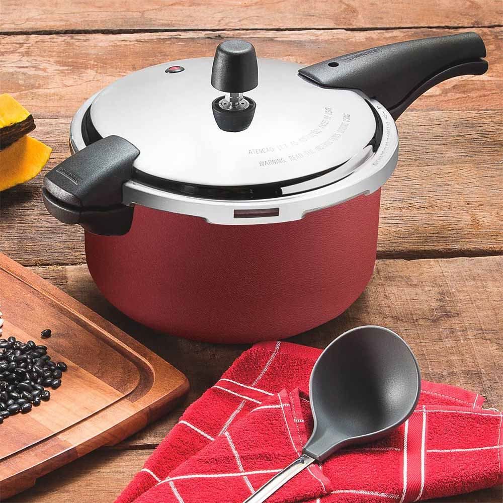 Panela De Pressão Tramontina Vancouver 6 Litros - Vermelha