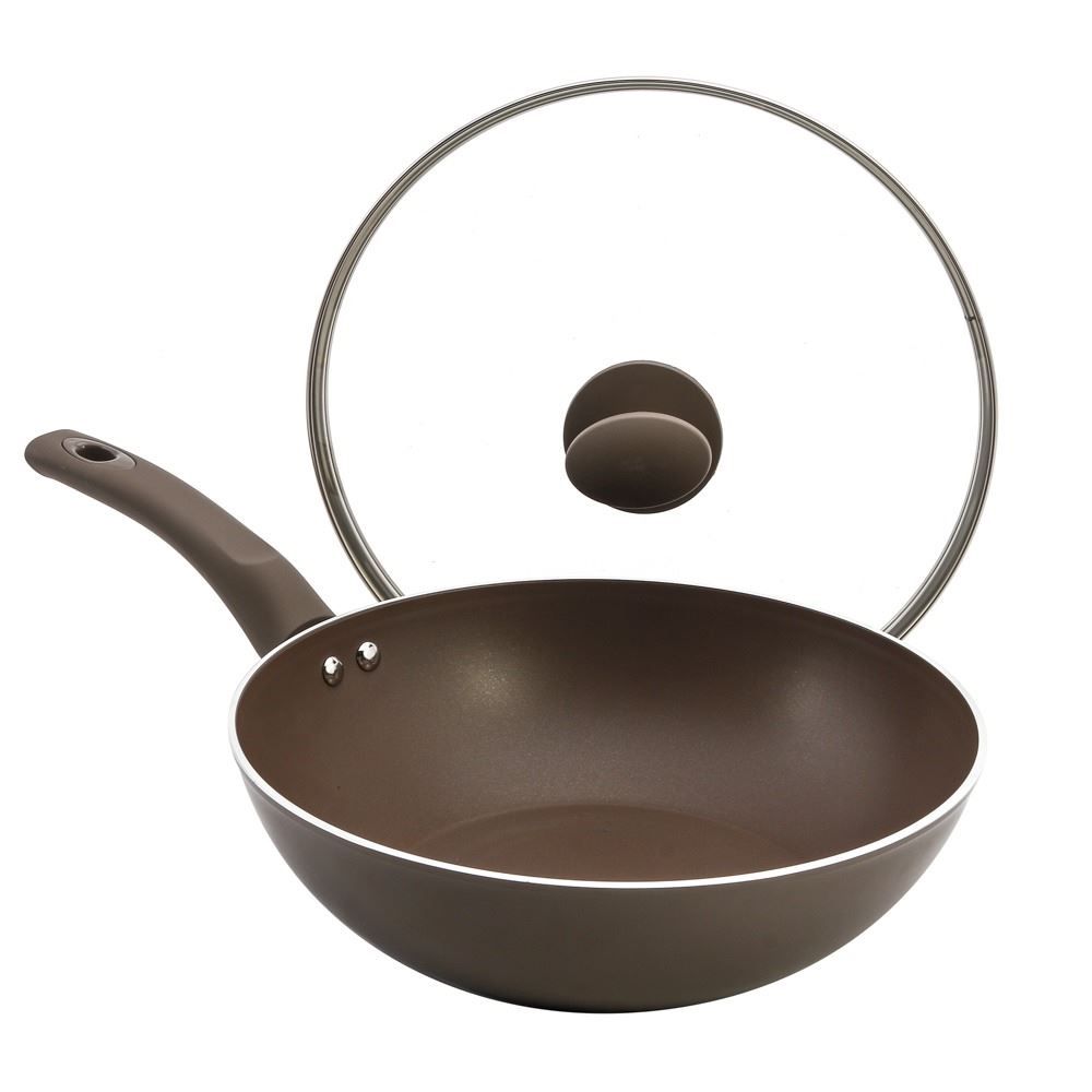 Panela Wok Com Tampa De Alumínio Indução Optima Havan Casa 3,5 L - Camurça