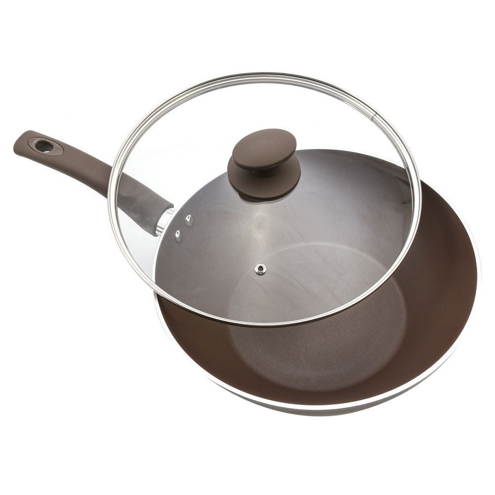 Panela Wok Com Tampa De Alumínio Indução Optima Havan Casa 3,5 L - Camurça