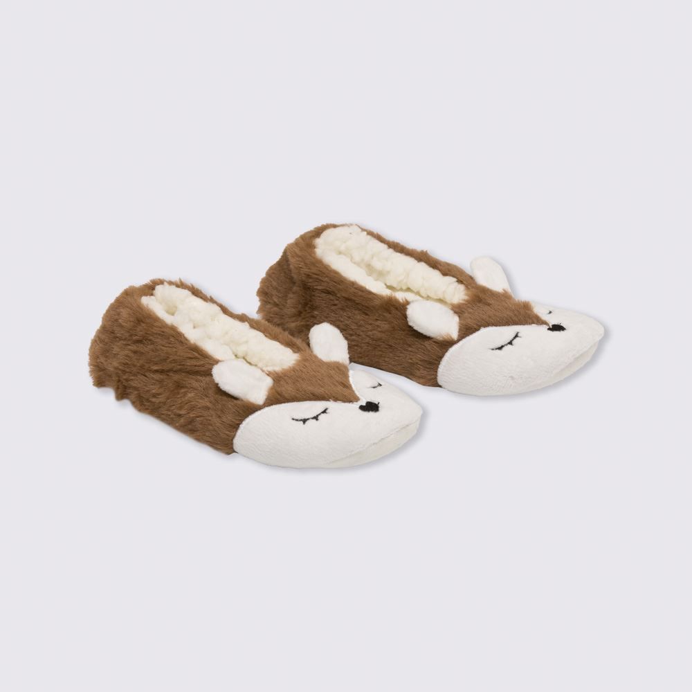 Pantufa Infantil Raposa Marmelada - MARROM CLARO 25/26