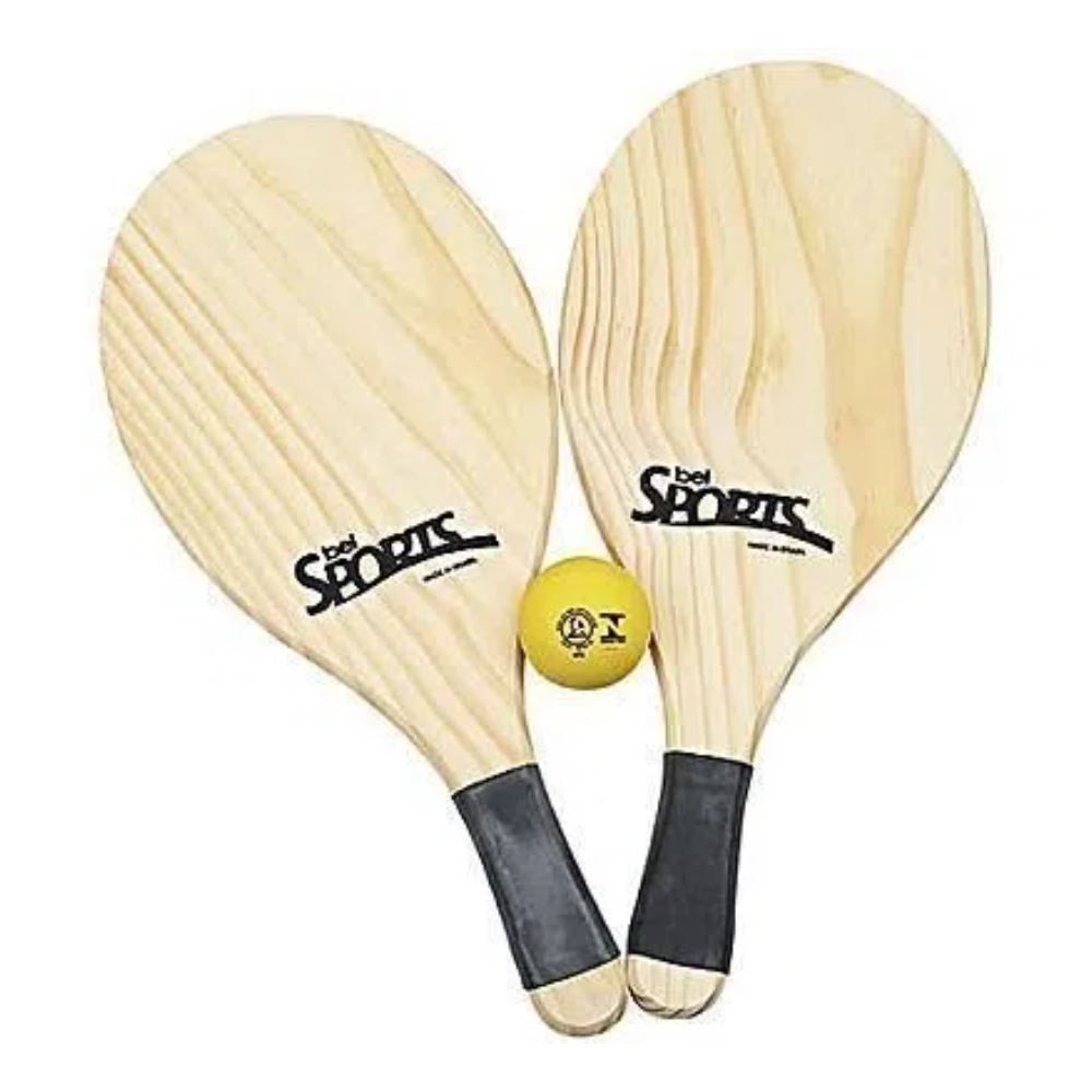 Par De Raquetes De Praia Com Bola Bel Sports - BEGE