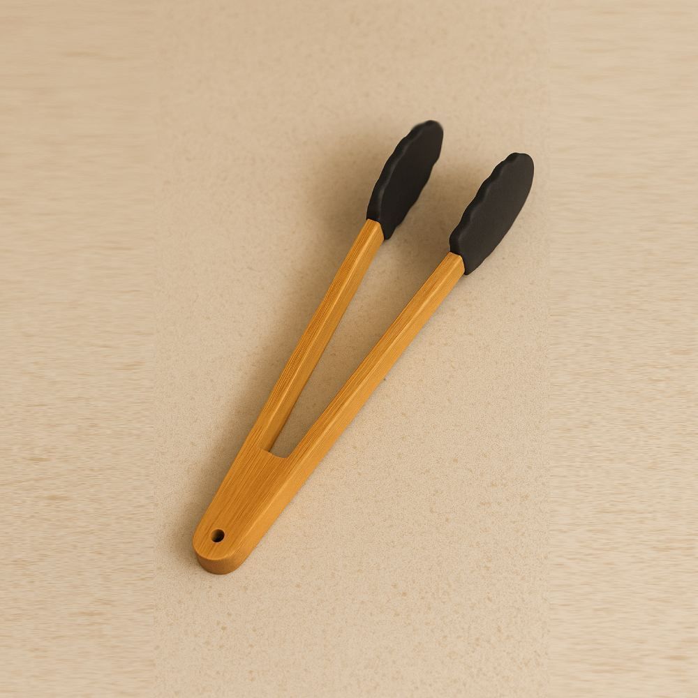 Pegador De Silicone Com Cabo De Bambu Havan Casa - Preto