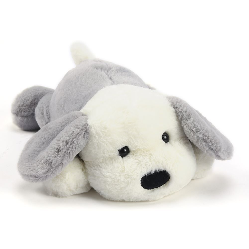 Pelúcia Cachorro Deitado Cinza 20 Cm Havan Toys - HBR0463