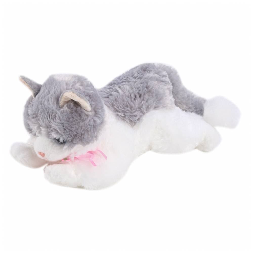 Pelúcia Gato Deitado Cinza 30Cm Havan Toys - HBR0468