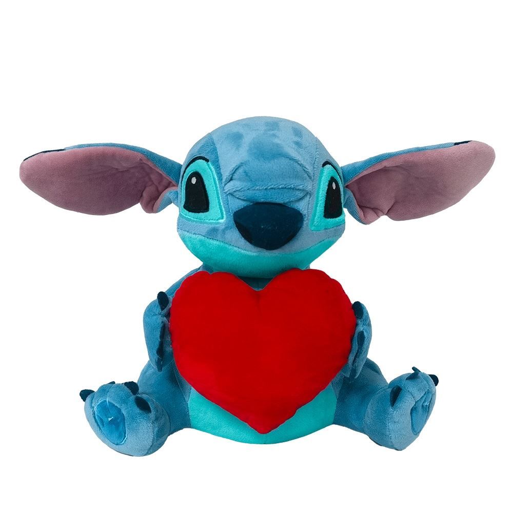 Pelúcia Stitch Coração C/ Mecanismo Luz E Som 30Cm