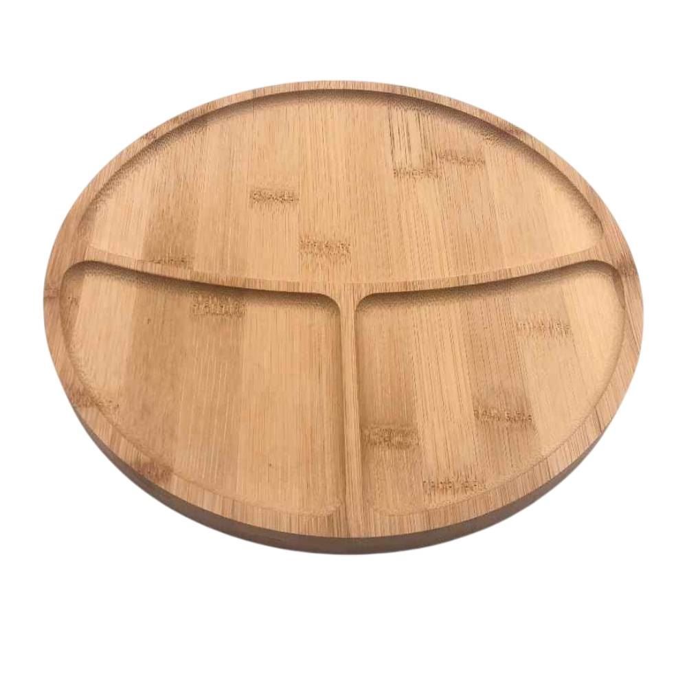 Petisqueira Redonda Com 3 Divisões Havan Casa 25Cm - Bambu