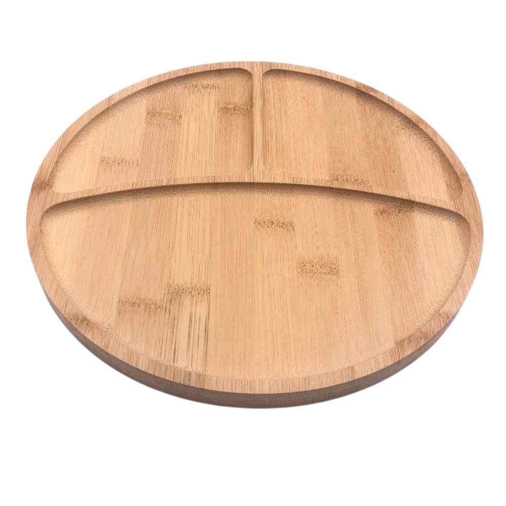 Petisqueira Redonda Com 3 Divisões Havan Casa 25Cm - Bambu