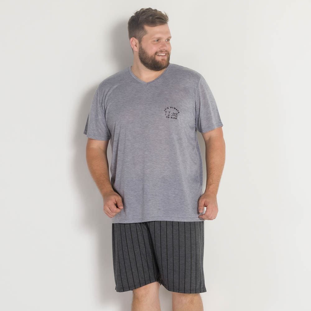 Pijama Masculino com Listrado Marc Alain