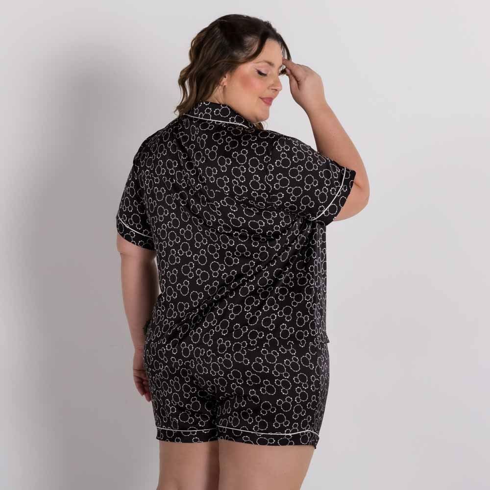 Pijama Plus Size Cetim Curto Aberto Disney