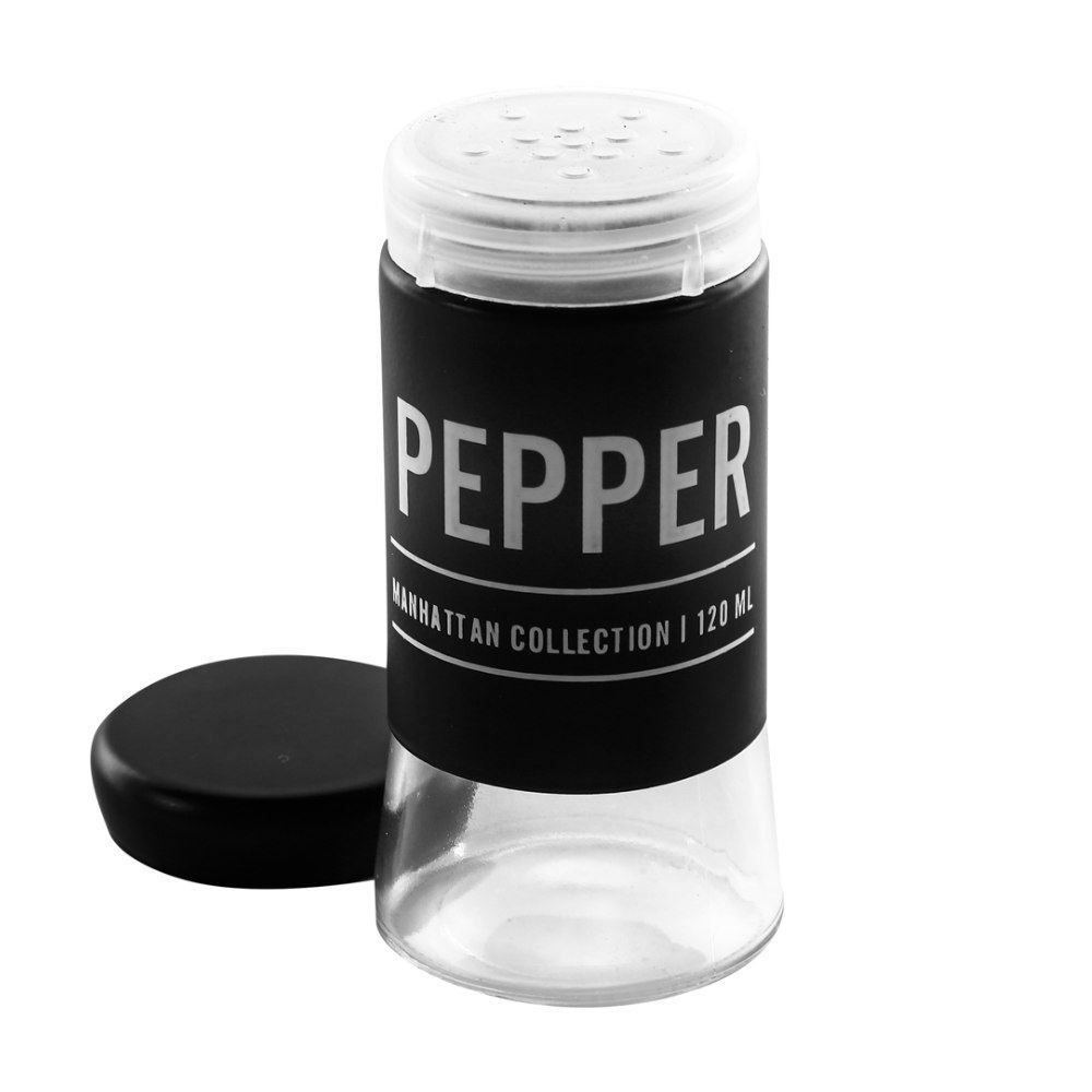 Pimenteiro De Vidro Manhattan Hauskraft 120 Ml - Preto