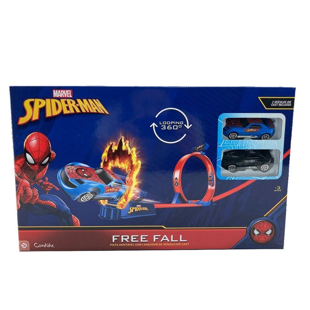 Pista De Carrinhos Queda Livre Homem-Aranha Candide - 58105 