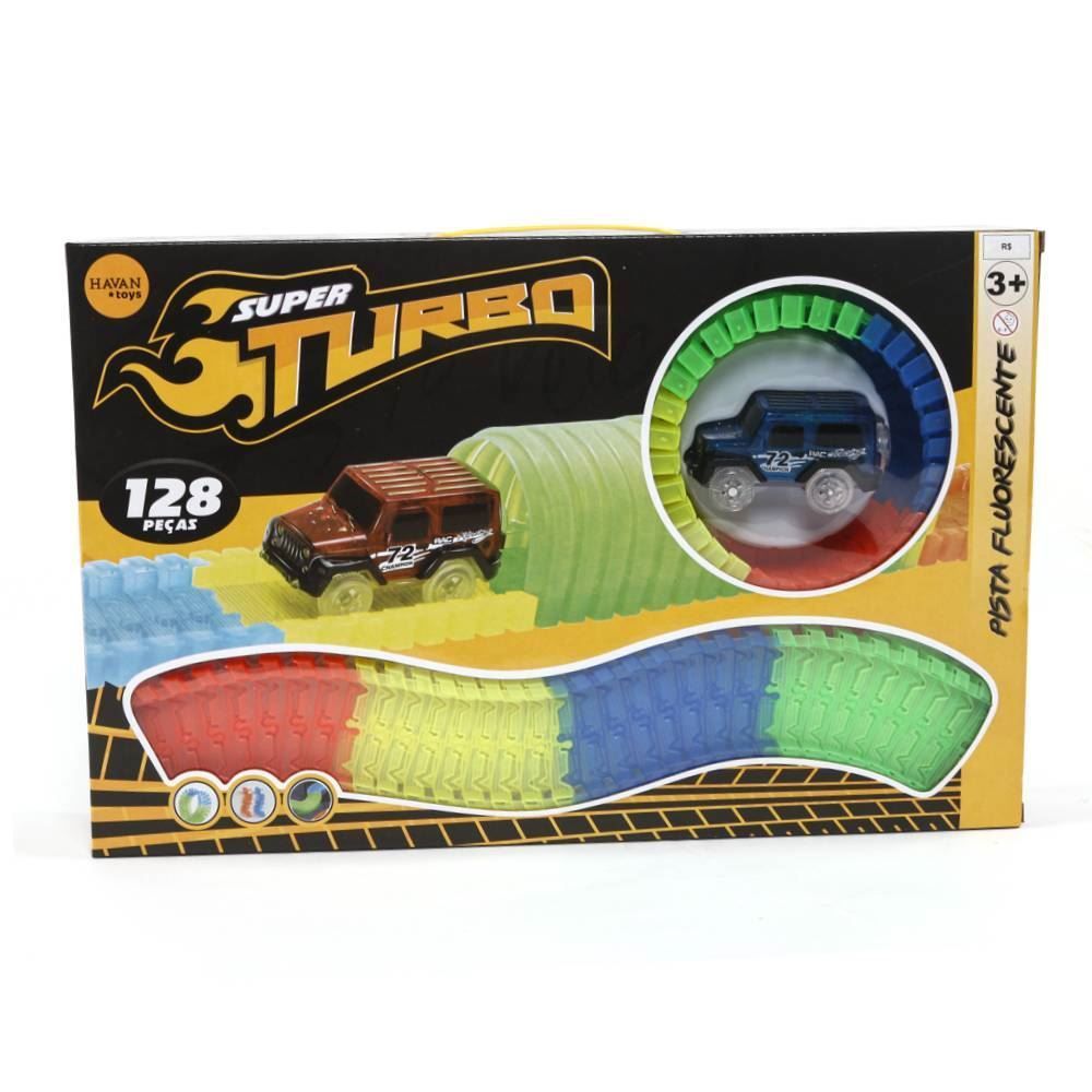 Pista Fluorescente 128 Peças Com Carrinho Havan Toys - HBR0090