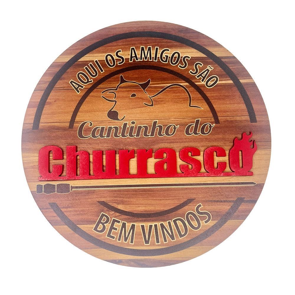 Placa Decorativa Cantinho Do Churrasco Forgerini - 720